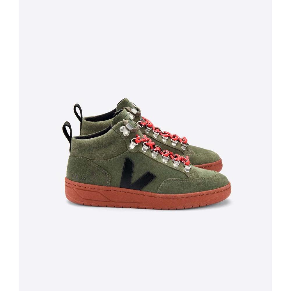 Men\'s Veja RORAIMA SUEDE High Tops Olive | ZA 115WNB